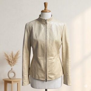 Vintage Danier 100% Fine Italian Leather Moto Jacket Size 12